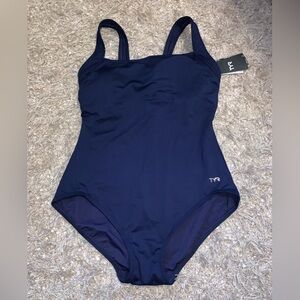 TYR Deep Navy One-Piece Swimsuit size 14 NWT